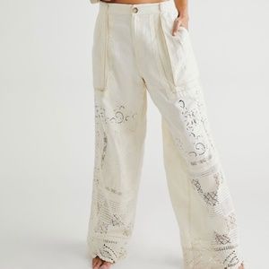 Free People "Pieces of Me" Linen & Cotton-Blend Trousers